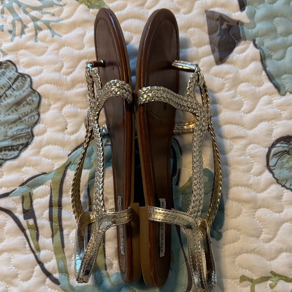 Steve Madden Gold Metallic Braided Sandals - Picture 5 of 8